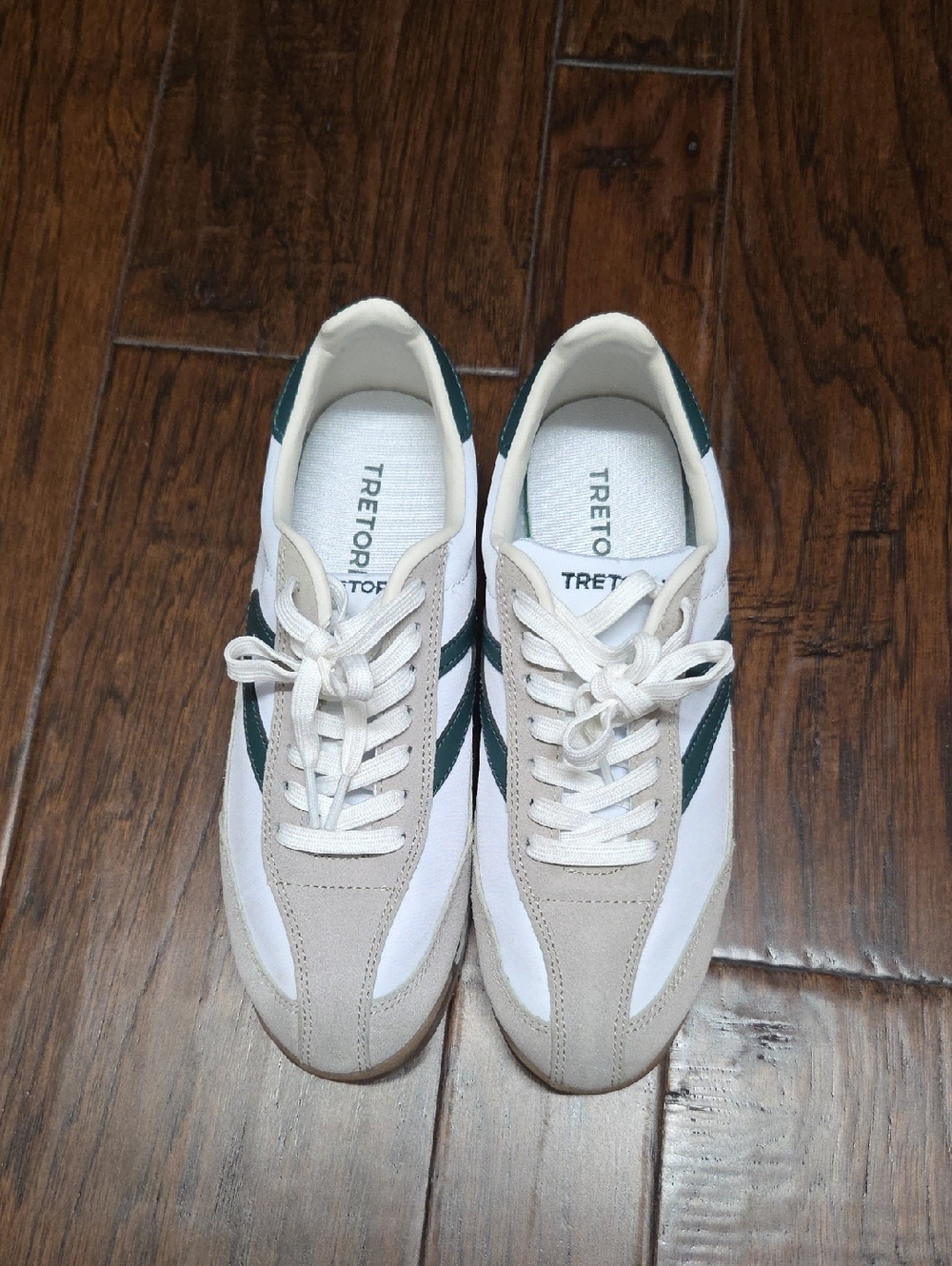 Tretorn Women’s White & Green Low-Top Sneakers